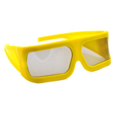 China Women And Men Use Yellow Frame Large Passive Glass 3D Glasses Suitable Circular Polarization For 3D Cinema Use for sale