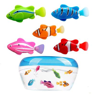 China New Arrival MOU 5 Pieces Funny Swimming Electronic Fish Activated Toy Pet Battery Operated Ing Tank Decoration for sale