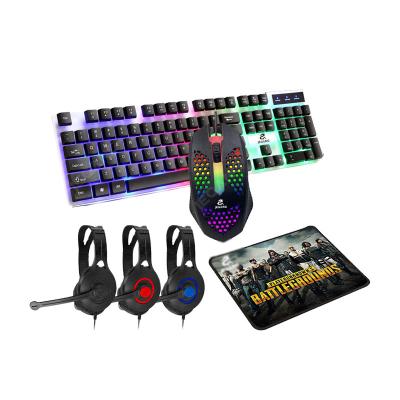 China Wholesale Factory RGB LED 4 in 1 Combo Set with Gaming Headset Mouse Pad Keyboard Mouse Combo for sale