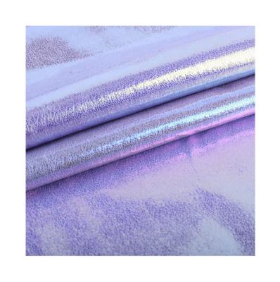 China Waterproof Custom Faux Leather Hologram Rainbow Leather Foil For Bags Making Garment Decorative for sale