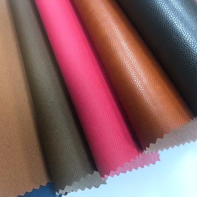 China Rexine leaf waterproof fabric artificila leather book cover pasted leather goods color change for sale