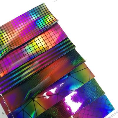 China Wholesale Waterproof Vinyl Sparkle Fabric Hologram Factory PU Synthetic Leatherette Sheet for sale