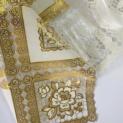 China South America waterproof market sell 0.2mm embossed color PVC thiner cloth metallic material for tablecloth table cover easy to clean for sale