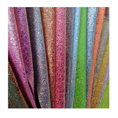 China Leather Glitter Waterproof Fabric Sequin Chunky Glitter For Decoration Glitter Faux Leather For Bows Crafts for sale