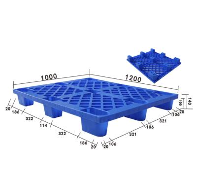 China Double Faced Light Duty 1200x1000 Nine Feet 2000kg Virgin HDPE Plastic Pallet For Logistic Use for sale