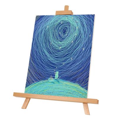 China Dongjin 2022 Hot Selling High Quality Wood Foldable School Tripod Desk Stand Display Easel Painting Supplier for Outdoor and Studio for sale