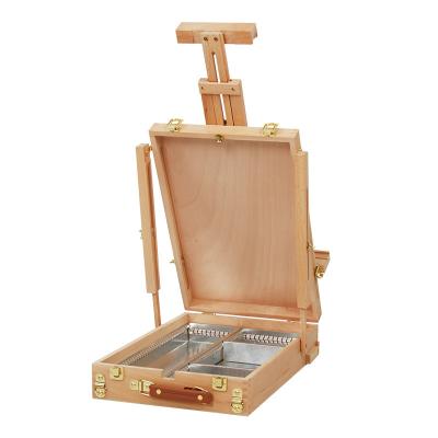 China Portable Durable Wooden Easel Dongjin Easel High End Level Wooden Box Easel Painting Stand For Professional Artist Oild Painting for sale