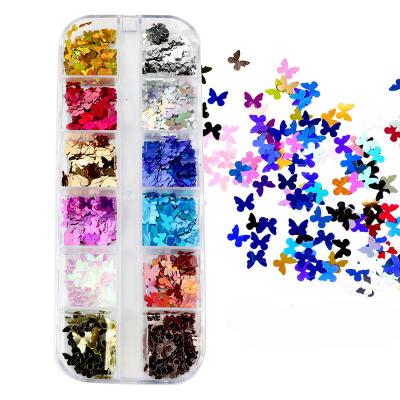 China Plastic Fluorescence Butterfly Heart Fruits Various Shapes Nail Art Glitter Flakes 3D Colorful Sequins Manicure Nail Polish Decoration for sale