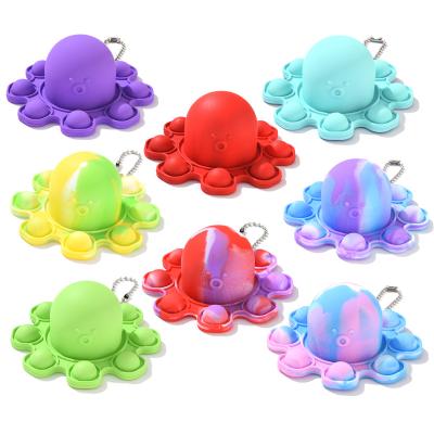 China Relaxing Squishy Toys Octopus Push Key Luminous Chain Squishy Bubble Squishy Toy For Autism Special Sensory 5558PM105 for sale