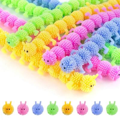 China 16-Section Soft Rubber Antistress TPR Caterpillar Figet Restless Person Toys Simple Stretching Toys Children's Toys for sale