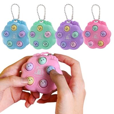 China NEW kawaii fidgety person toys beat a mole key chain dimple fidgety person simple board portable anti-stress decompression toys for kids fidget toy for sale