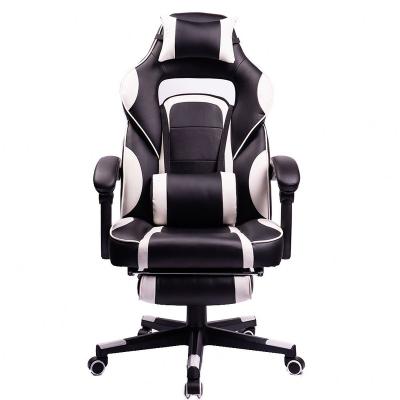 China (Height)Adjustable Comfortable High Back Computer Racing Reclining Chair Klv Footrest Leather Gaming Chair For Gamer for sale