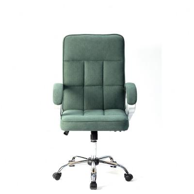 China Anji Silla Oficina Custom Dark Green Fabric Leisure Office Rotating Reclining Chair For Office for sale