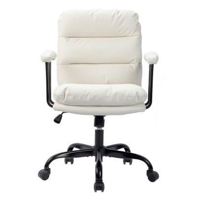 China Good Quality Leather Ergonomic Office Furniture Lift Swivel PU Computer Desk Rotation Chair for sale