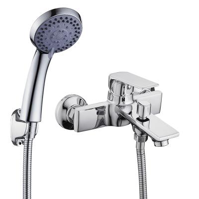 China New Design Slide Bar HUADIAO 2021 Double Hole Bathroom Faucet Bathroom Shower Accessories Bath Faucet Without Hole Mixer Tap for sale