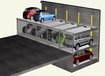 China Steel Automated Car Parking System With RFID Access Control And LED Parking Guidance System for sale