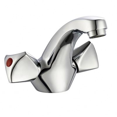 China Modern Brass Double Handle Water Mixer Basin Faucet Bathroom Cheaper Basin Mixer for sale