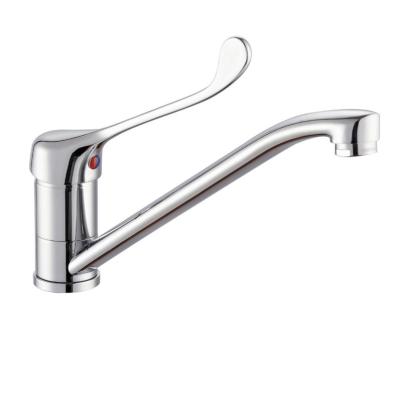 China Modern Cheap Price Commercial Brass Deck Mounted Long Lever Bathroom Sink Faucets for sale