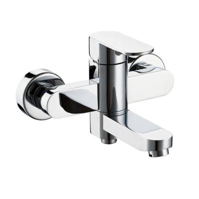 China Textureless Sliding Bar Excellent Chrome Polished Zinc Handle Spout Bathroom Faucets Mixer Shower Brass Short Shower Bath Faucet for sale