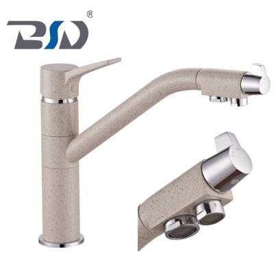 China Widespread Gooseneck Sink Faucet Coat Granite Sand Paint Kitchen Mixer Tap, Drinking Water Sink Faucet for sale