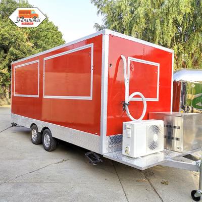 China USA Standard Mobile Food Juice Bar Catering Trailer Mobile Vegetable Processing Plant Vending Van Food Cart Refrigerator Food Truck For Kebab for sale