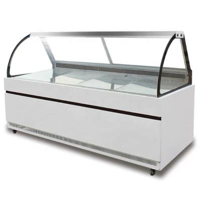 China Single-Temperature Commercial Meat Display Refrigerator Showcase Supermarket Butcher Grocery Blister Meat Server Fish Food Display Fridge Chiller for sale