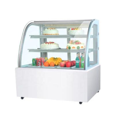 China Wholesale Cabinet Fan Bakery Showcase Fan Arc Back Door Refrigerator Single-temperature Cake Cooling Display Case for sale