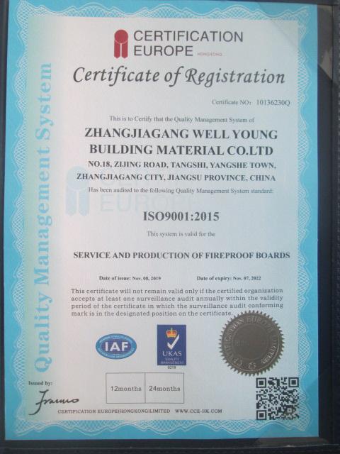 ISO9001 - Zhangjiagang Well Young Material Co., Ltd.