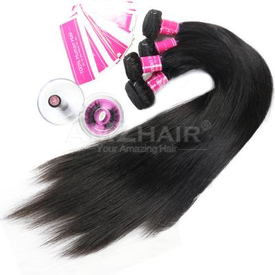 China 100% Real Human Hair Double Bundle Cheap Indian Weft Wholesale Natural Amzhair Straight Hair Extension Ship From China Seller Directly for sale