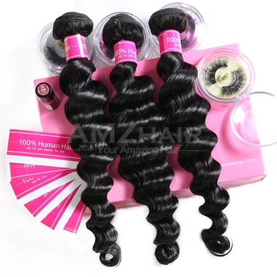 China Amzhair Deep Loose Mink Brazilian Human Virgin Cuticle Deep Loose Aligned Hair Bundle Extensions In Stock China Hair Supplier Dropshipping for sale