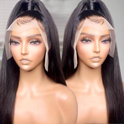 China Peruvian Virgin Hair Silky Straight 360 HD Lace Frontal Wig Vendor Bone Straight Lace Front Full Lace Hair Wig For Black Women for sale