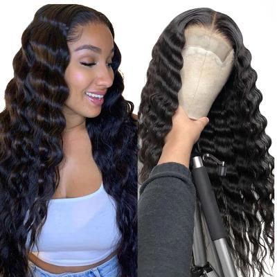 China Cheap Deep Loose Deep Wave Full Hd Lace Front Wig Virgin Hair 4x4 5x5 Transparent Lace Closure Wig Brazilian Cuticle Aligned for sale