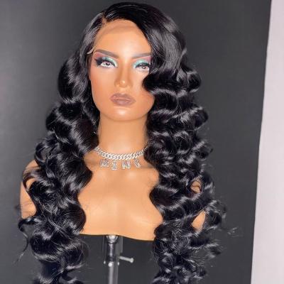 China Raw Peruvian Swiss Lace Front Closure Human Hair Wig Virgin Hair HD Trasparent 4x4 5x5 Loose Deep Wave Virgin Hair For Black Women for sale