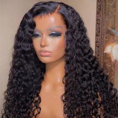 China Cheap Raw Water Wave Hair Extensions Wigs Indian Hair Lace Front Wig Curly Lace Front Wigs Water Wave HD Lace Closure For Black Women for sale