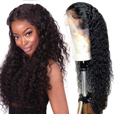 China Cheap Full Hd Lace Water Wave Water Wave Frontal Wig Pre Plucked Wet And Wavy Virgin Brazilian Hair Transparent Lace Front Wig Vendor for sale