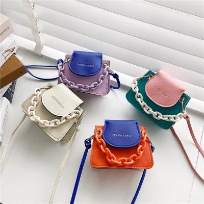 China Free Sample Fashion Macaron Color Durable Metal Buckle PU Plastic Chain Shoulder Bag Straps Shoulder Cross - Body For Women Girls for sale