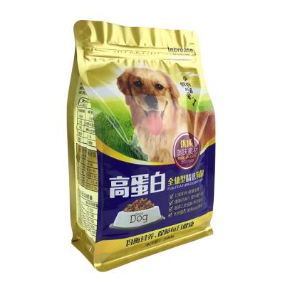 China Custom Printed Moisture Proof Flat Bottom Aluminum Foil Pet Food Wholesale Dog Treat Packaging Ziplock Bags for sale