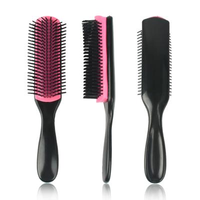 China Amazon Waterproof Most Popular Denman Private Label 9 Rows Medium Size Straight Removable Detachable Glossy Plastic Single Brush for sale