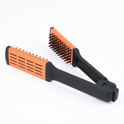 China Household Double Sided Hair Straightening Brush Bristle Ceramic Straightening Brush for sale