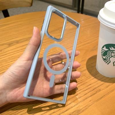 China Shockproof Ultra Clear Built-in Magnetic Circle Bumper Case For Iphone 14 pro 13 12 mini 2022 max new Crystal Clear Designed for Magsafe for sale