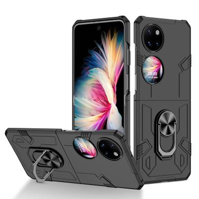 China Multicolor Metal Shockproof Rotating Ring Smart Cell Phone Case For Huawei P50 Pocket Stick In Car Holder Cover Case for sale