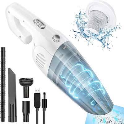 China Car Cleaner Tools Milk White 120W Vacuum Cleaner For Car ABS Heavy Duty Material Mini Portable Multi Purpose High Suction for sale