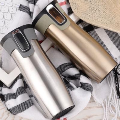 China New Design Sustainable 16 Ounce Water Bottle Stainless Steel Travel Tumbler Mug With Lid Thermo Insulated Lock for sale