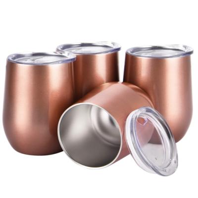 China Reusable Double Wall 12oz Stainless Steel Custom Thermal Insulated Wine Tumbler for sale