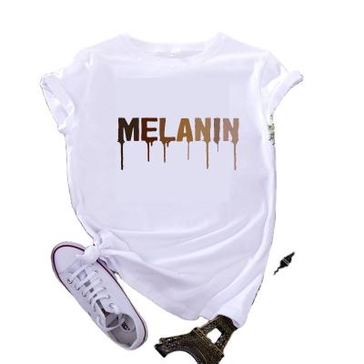 China Anti-wrinkle brand luxury cotton top melain made black girl loose women t-shirt for sale