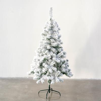 China Simple Luxury 1.5m 1.8m Snow Decoration Snow Flocking Artificial Christmas Tree for sale