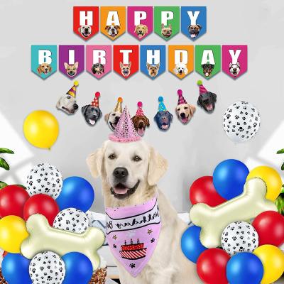 China Party Dog Birthday Party Supplies Happy Birthday Banner Birthday Hat Dog Party Balloons for sale