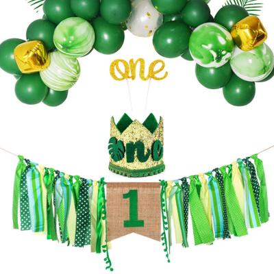 China Wild One Party Jungle Animal Theme Balloon Garland Crown Kids Birthday Balloon Decorations for sale