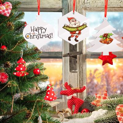 China Acrylic Christmas Tree Ornaments 24 Christmas Tree Decoration Transparent Hanging Christmas Tree Pendant for sale