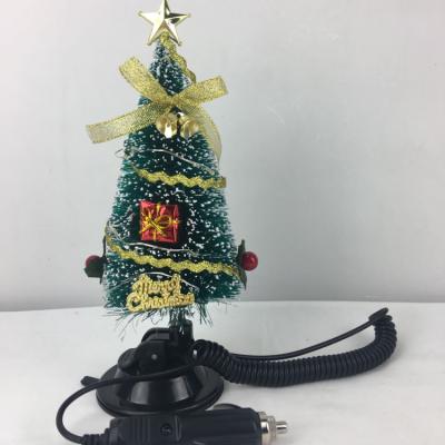 China Christmas Tree Car Decorations Warm Artificial Green Blue Pink Pre-lit Led Light Ornament Mini Christmas Tree for sale